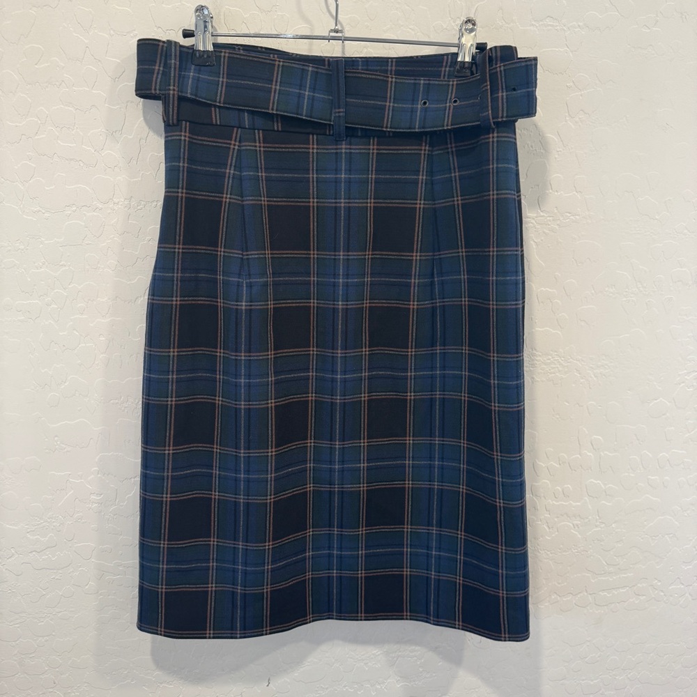 Anthropologie Maeve Bernadette Button-Front Midi Skirt Tartan Plaid Womens 4 - Picture 5 of 7